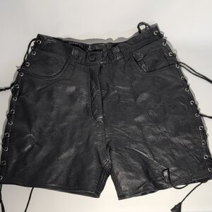 Black Lace-Up Women's Shorts